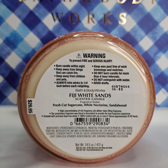 Bath & Body Works Fiji White Sands Scented Candle - Orange - Picture 5 of 10